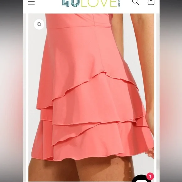 NWT Eleven by Venus Coral Cosmos Tennis Dress Size Medium - Picture 3 of 7